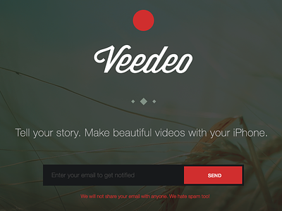Veedeo coming soon instagram iphone app landing page video web design website