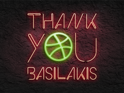 Thank You Basilakis! invite neon thank you