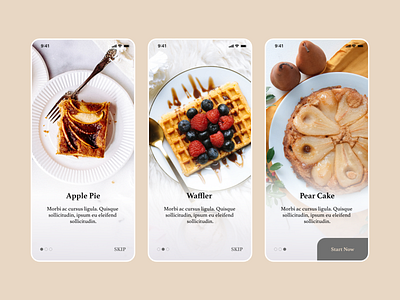 Sweet Dish Food On boarding mobile app on boarding uiux