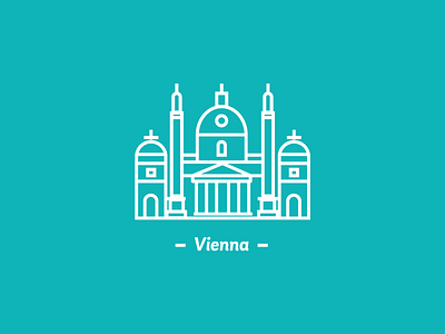 Vienna / Chiesa di San Carlo Borromeo design holiday icon illustrazion travel