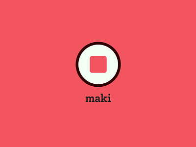 sushi independent icon illustration japanese maki sushi