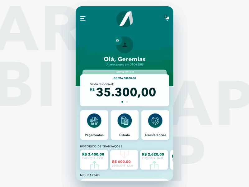 Arbi App - home app bank clean home mobile money navigation ui