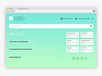 P Serviços de Finanças - Website menu finances flat gradient layout menu minimalist responsive ui ux website