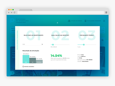 P Serviços de Finanças - Calculadora calculator finances flat gradient investment layout minimalist responsive ui ux website