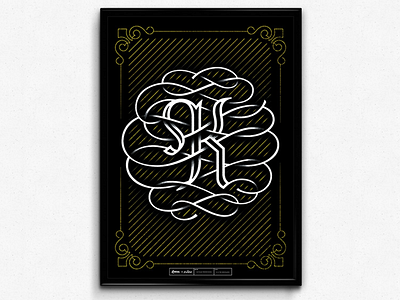 K Is The New Black (CMYK Poster Series) blackletter cmyk detail flourish k lettering ornate poster print texture typography vintage