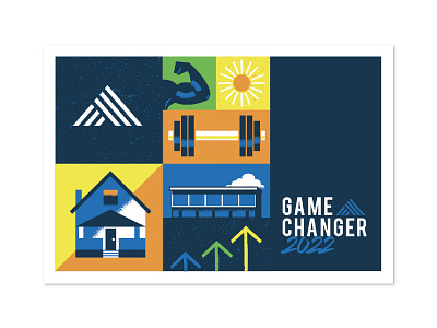 Abide Game Changer Illustration V1 abide arrows campaign capital campaign colorful excercise house illustration non profit omaha sun texture