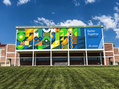 Abide Mural Design abide abstract campus colorful geometric illustration nonprofit omaha pattern shapes signage
