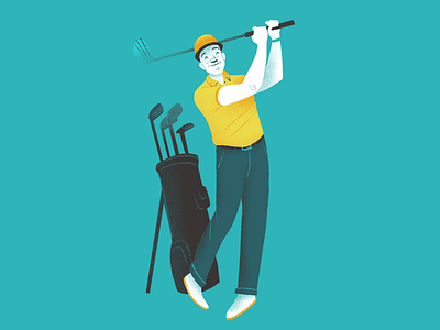 Golf Guy editorial event golf golf club golfer graphic design happy illustration magazine man omaha procreate qli rehab swing texture