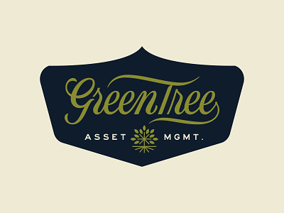GreenTree Logo Design 1 asset asset management badge font design green green tree icon icon design lettering logo logo design retro script script lettering tree typography vintage