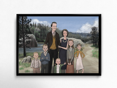 Curtis Family Illustration apple pencil digital painting family family portrait illustration ipad pro ipadproart portraiture procreate