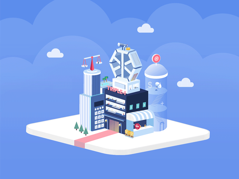 Triple-I City city illustration motion graphics