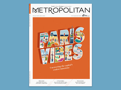 Metropolitan Magazine characters cover design design editorial europe european eurostar illustration landmarks magazine magazine cover metropolitan magazine paris parisian photoshop procreate text typography