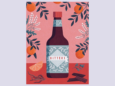 ernest jounral bitters cocktail drink food illustration photoshop procreate