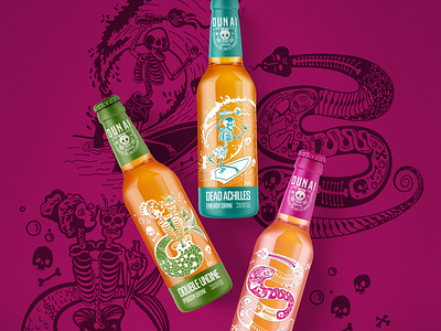 Logo and packaging design DUNAI crazy drinks