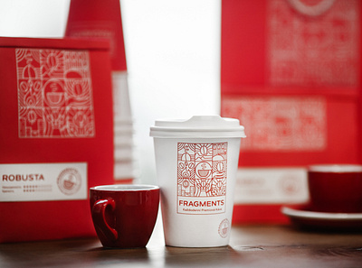 Identity and packaging design for Fragments coffee bestofpackaging branding cafe branding cafe logo coffee coffee bag coffee branding coffee logo creative design creative logo design identity identity design illustration logo of design olenafedorova packagedesign packaging
