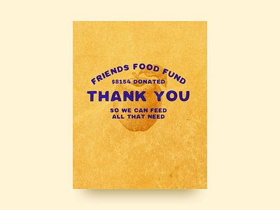 Thank you from the Friends Food Fund covid 19 donation poster thank you