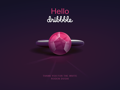 Hello Dribbble adobe illustrator debuts design dribbble first shot gradient hello dribbble illustration logo ring