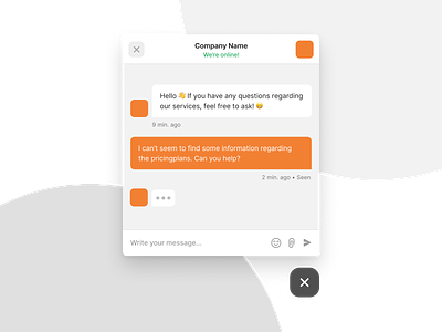 Corporate chat widget chat chatbot corporate emoji interface message messenger online product ui web widget widgets