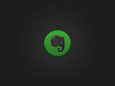 Evernote icon bevel button dark depth emboss evernote faust glow green icon rebound ronnie texture