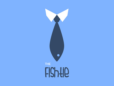 The Fishtie? blue business design faust fish flat graphic identity logo minimalistic name retro ronnie shirt tie