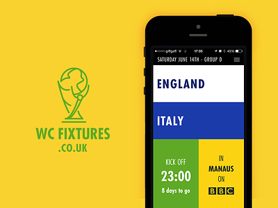 WC Fixtures app football type ui user interface web app website world cup