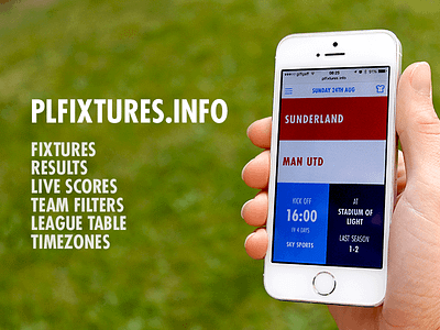 PL Fixtures Live app football premier league type user interface web app website