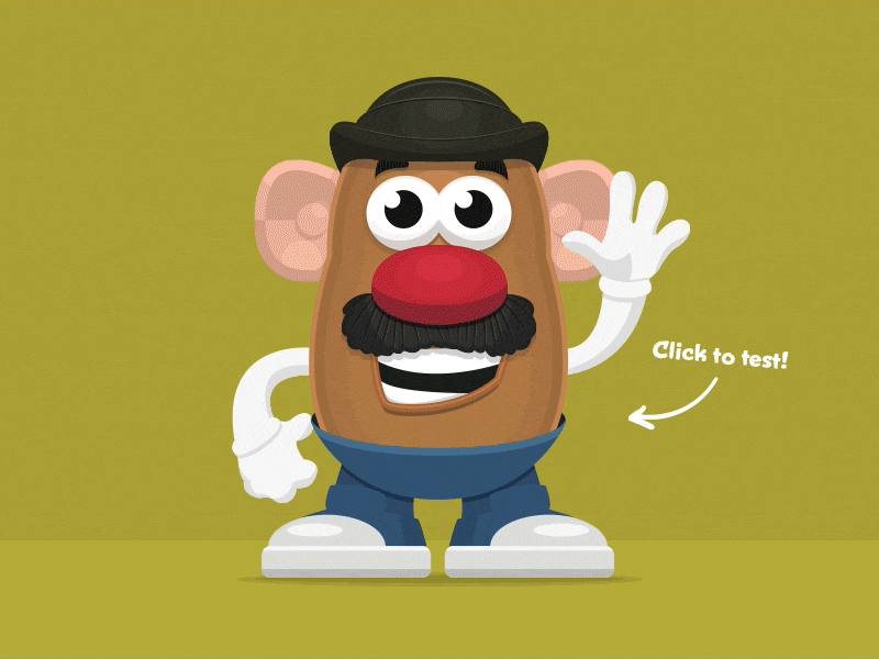Mr Potato Head animation character gif illustration website