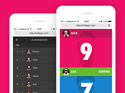 tivit - web app screens