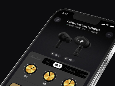 Marshall Earphones Concept - WIP concept earphones headphone illustration ios marshall ui