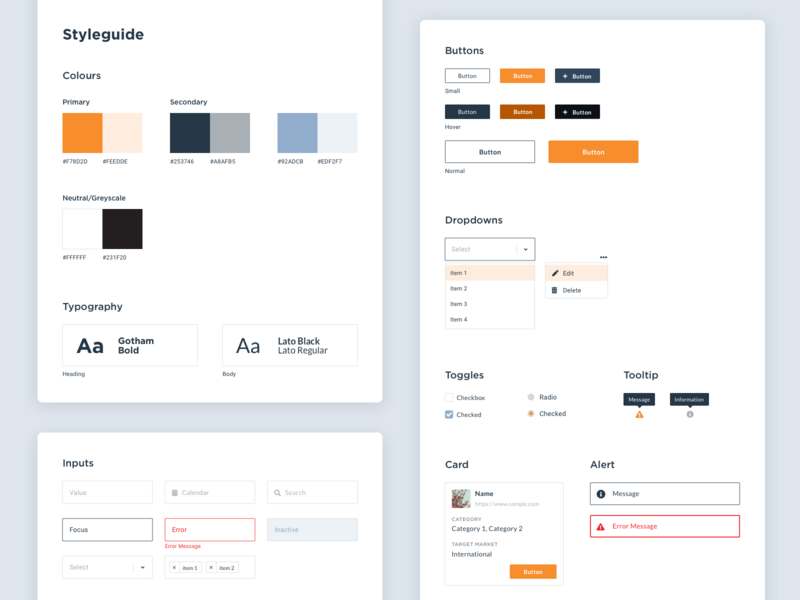 Fintel Connect • Digital Marketing Platform button dropdown input field styleguide toggle ui components uidesign uxdesign