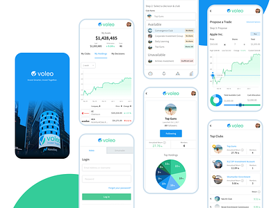 Voleo • Investment Club Apps investment mobile app mobile app design stock stock app uidesign uiux uxdesign