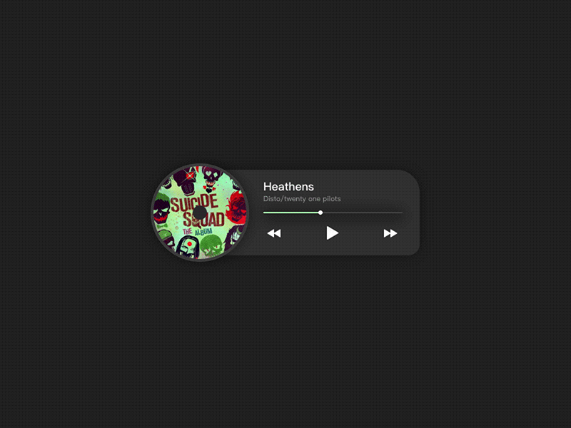 Music widget (2) animation interaction music ui ux wdget