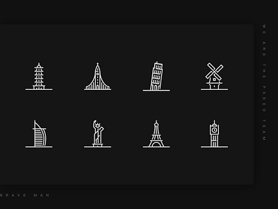 Architectural icons architecture city design illustration line simple