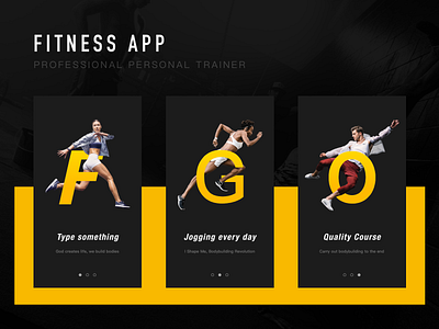 Fitness app app bodybuilding design fitness guide motion ui yellow