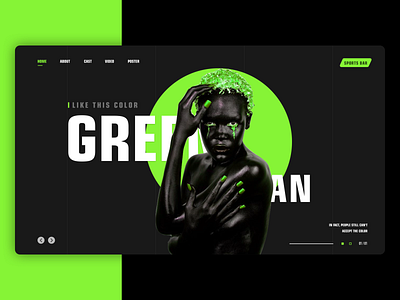Green Homepage black man design green simplicity ui website