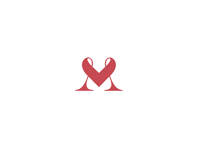 M logo branding design graphic heart letter logo love m memorable