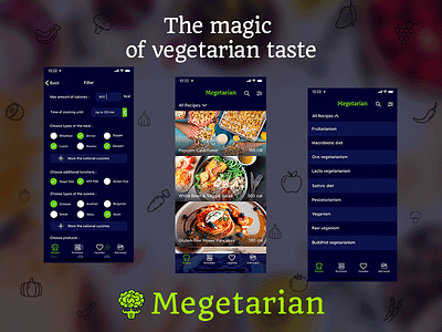 Megetarian app design ui ux