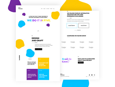 FiveSeconds (Landing page) agency coloured design growth homepage ios landingpage marketing minimalist shapes ui