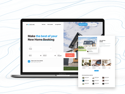 Spaces Real Estate Platform airbnb graphic design housing landingpage minimalist real estate renting responsive web design ui web