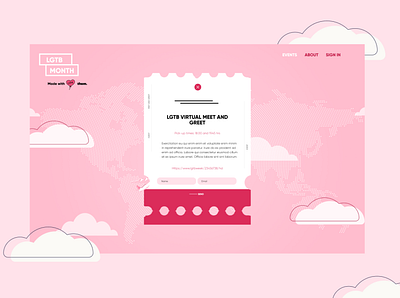 Ticket Page aesthetic illustration landingpage minimalist ticket ui ux web