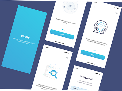 Spaces (Onboarding Screen) ios mobile onboarding property real estate rental signin signup ui ux