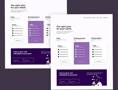 Subscription Plan design educative ios landingpage minimalist purple subscription ui uidesigner ux web web design website