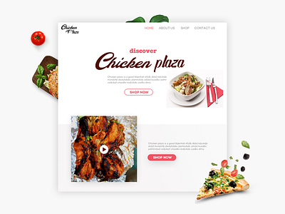 Chicken Plaza- Landing Page android app chicken food ios landingpage mobile restaurant tech ui ux web