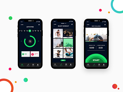 Fitness App Design android animation app fitness homepage ios minimalistic mobile tracker ui ux workout