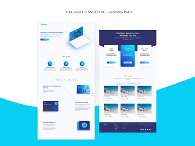 Landing page for Mecano Consulting design homepage interface landing page mobile software ui uiux ux web