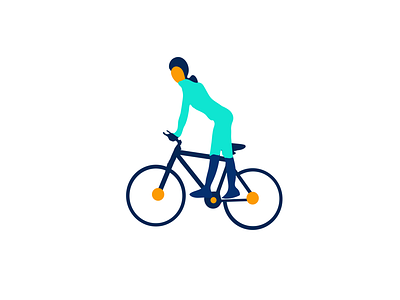 Flat illustration:Bicycle Riding