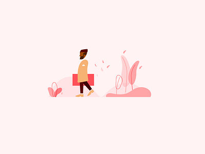 Flat Illustration :Walking Man