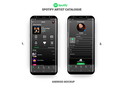 Spotify Artist Catalogue android dashboard landingpage minimal music nigeria samsung spotify ui upload ux