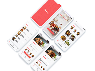 Cookery: Mobile Cooking Guide app clean colours cook design food interactions ios iphone x listing minimalistic ui