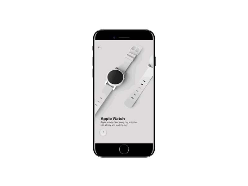 Watch Gallery App apple black home homepage ios iwatch minimalistic ui ux watch white wristwatch